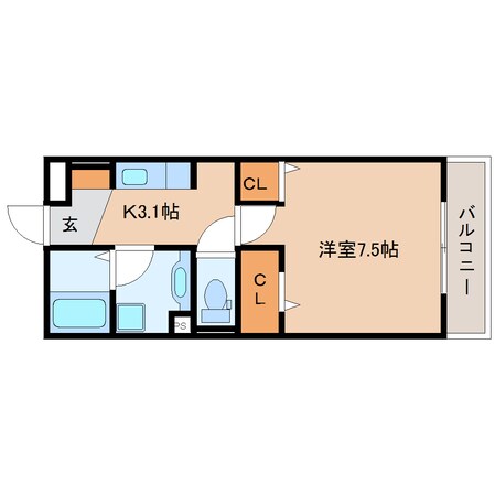 安倍川駅 徒歩1分 2階の物件間取画像